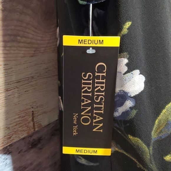 Christian Siriano Black Floral Easy Care Sheath Dress Sz M New - Picture 7 of 11